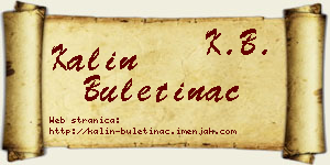Kalin Buletinac vizit kartica